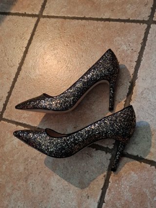 Scarpe tacco Pull&Bear 39 nero oro glitter