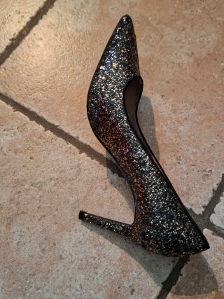 Scarpe tacco Pull&Bear 39 nero oro glitter
