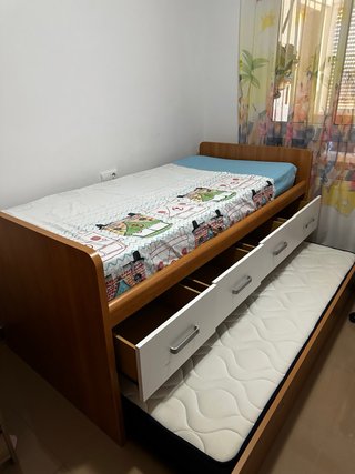 Cama nido con 4 cajones e incluidos los colchones