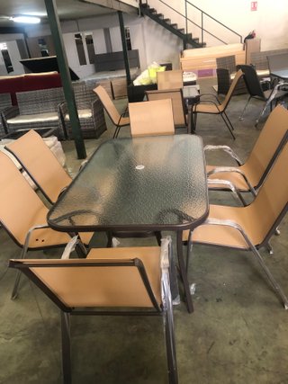 Conjunto Mesa y Sillas Terraza Cristal