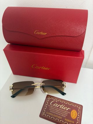 Gafas Cartier Marrón y Dorado con Caja