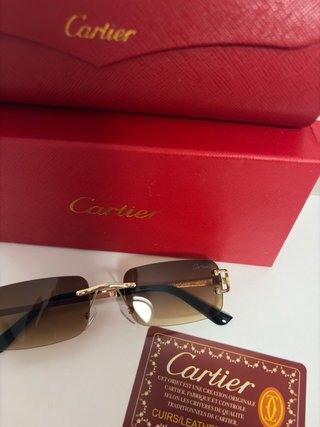 Gafas Cartier Marrón y Dorado con Caja