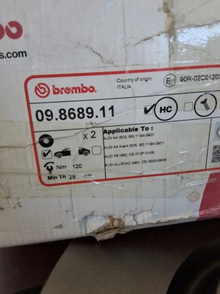 Discos Freno Brembo Audi A4 09.8689.11