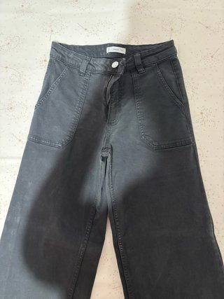 Pantalón Mango Gris Ancho
