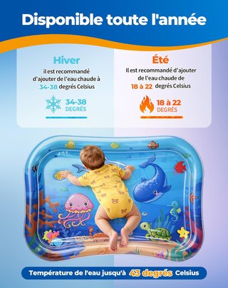 Alfombra de agua para bebés con animales marinos