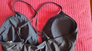 Costume intero donna nero con ricami oro