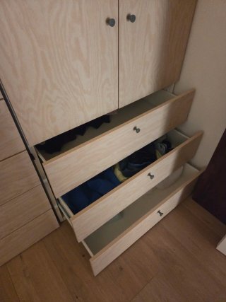 Armario Ikea Madera/Blanco 2 puertas y 3 cajones