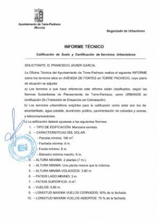 Solar en venta en Torre-Pacheco ciudad en Torre Pacheco
