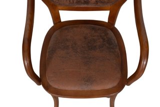 Sedia con braccioli in legno massello e seduta imb
