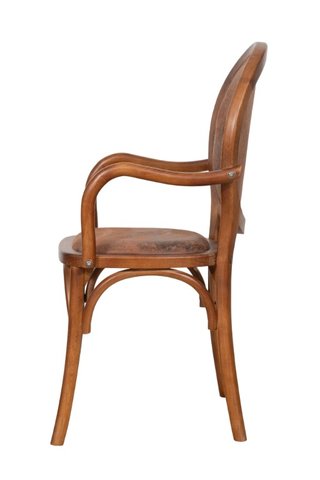 Sedia con braccioli in legno massello e seduta imb