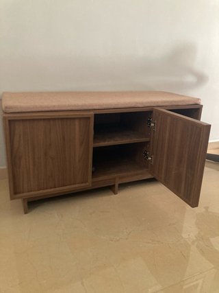 Zapatero banco tela y madera