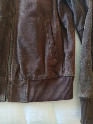 Chaqueta Bomber Ante Marrón Talla S