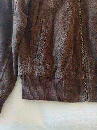 Chaqueta Bomber Ante Marrón Talla S