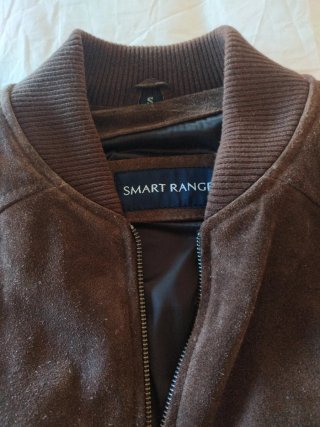 Chaqueta Bomber Ante Marrón Talla S