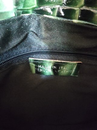 Tracolla verde Genuine Leather