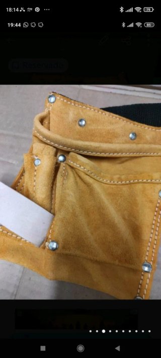 Cinturón cuero con bolsillos carpinteto