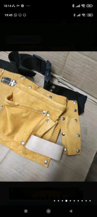 Cinturón cuero con bolsillos carpinteto