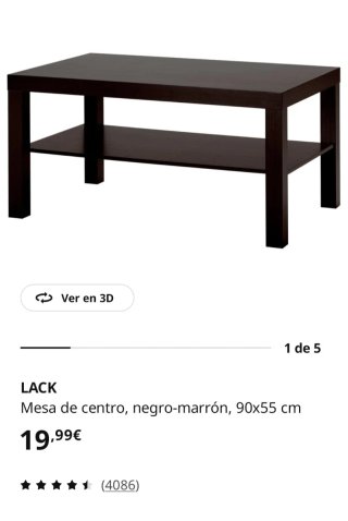 Mesa de centro Ikea negra