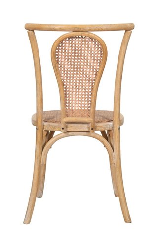 Sedia in legno massello e schienale in paglia di V