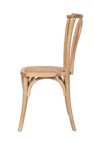 Sedia in legno massello e schienale in paglia di V