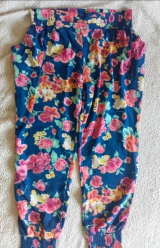 Pantalón ancho floral azul XXL
