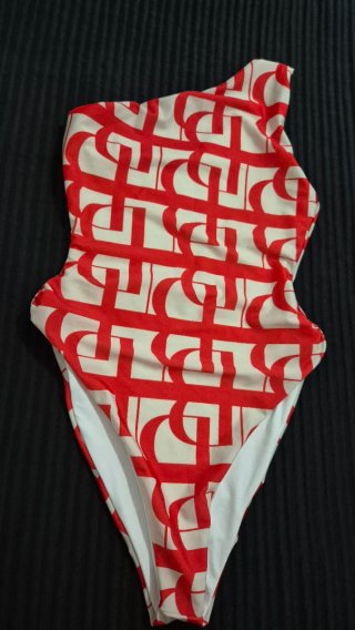 Fato de Banho S Bege/Vermelho