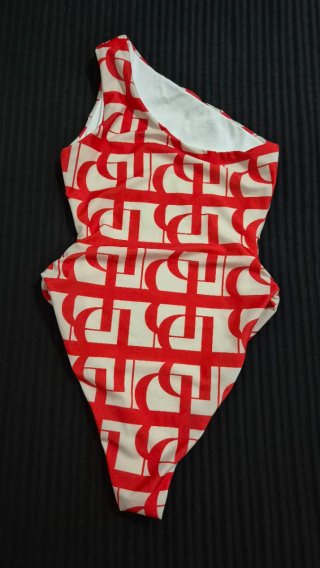 Fato de Banho S Bege/Vermelho