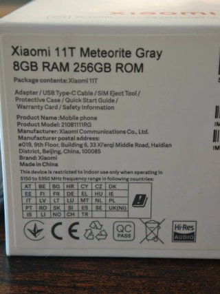 Xiaomi 11T 8GB RAM 256GB ROM