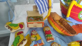 Barco pirata de tela con marionetas