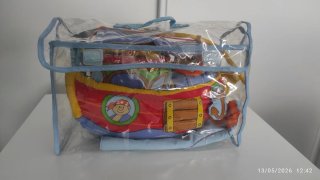 Barco pirata de tela con marionetas