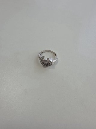 Anillo oro blanco 14k con circonitas
