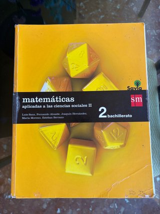 Libro Matemáticas de Sociales 2 Bachillerato