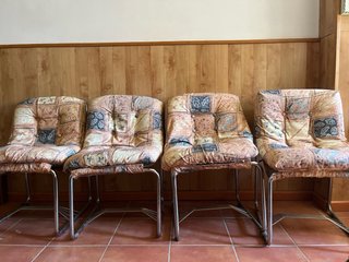 4 sillas de comedor vintage acolchadas