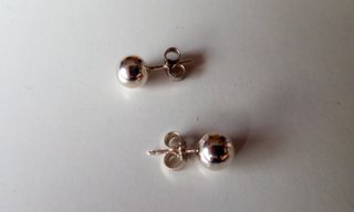 PENDIENTES PLATA DE LEY - BOLAS 5 MM - NUEVOS