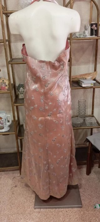 Vestido largo rosa floral Contorno 100 Cintura 86