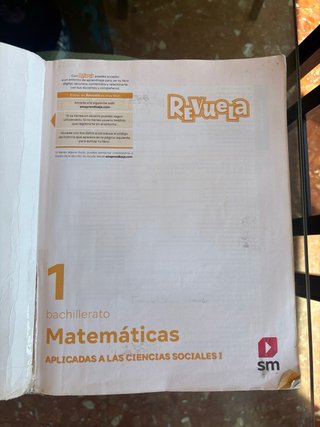 Libro Matemáticas de Sociales 1 de bachillerato