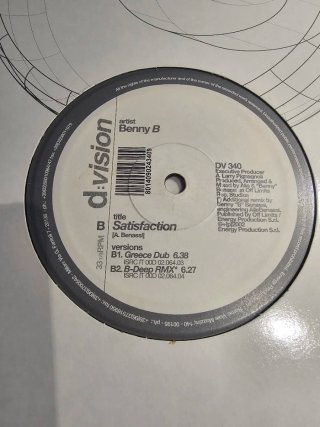 Vinilo 12" Benny B - Satisfaction