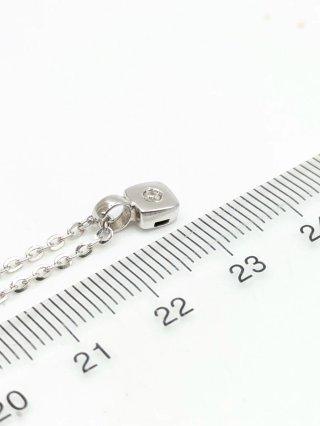 Cadena y Colgante Oro Blanco 18k  Diamante