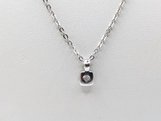 Cadena y Colgante Oro Blanco 18k  Diamante