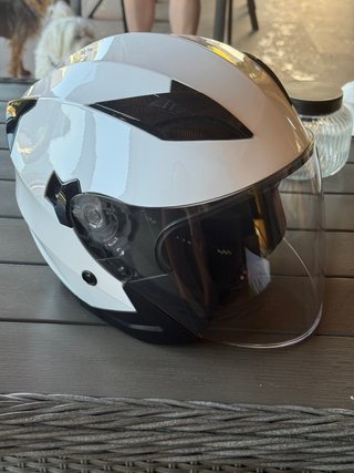 Casco Moto Nat Hut Blanco Nuevo Talla L