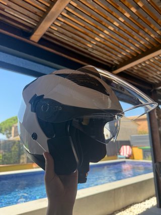 Casco Moto Nat Hut Talla M Blanco