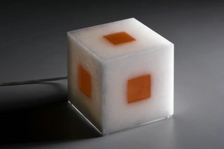 Lampara cubica de alabastro
