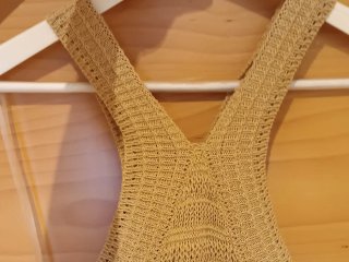 Vestido calado beige -marron claro