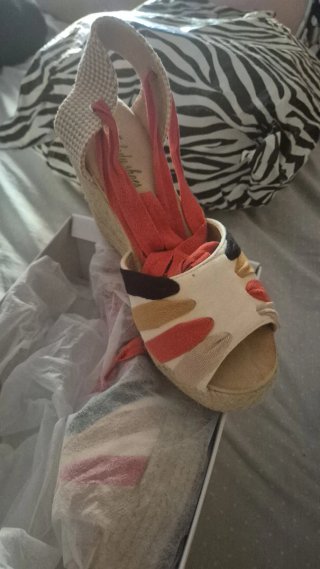 Sandalias cuña amarillas talla 39