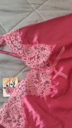 Pijama satén rosa encaje