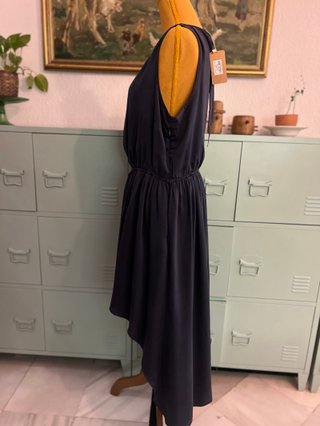 Simorra 100% Silk Elegant High Low Dress New With