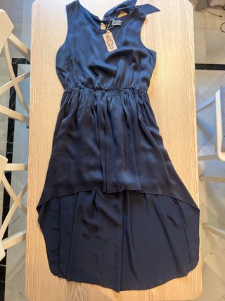 Simorra 100% Silk Elegant High Low Dress New With