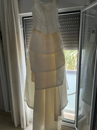 Vestido novia regalo can can velo talla 42-44