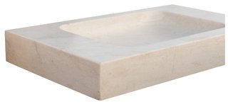 Lavabo in marmo bianco L89xP52xH13 cm · per il bag