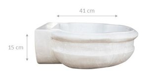 LAVABO IN MARMO BIANCO L56XPR41XH15 CM · per il ba